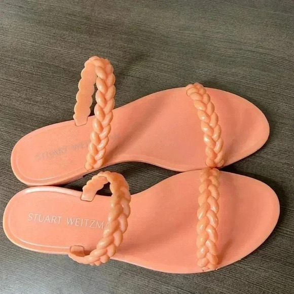STUART WEITZMAN Sawyer Braided Jelly Flat Sandals Womens Size 9B - Picture 1 of 9